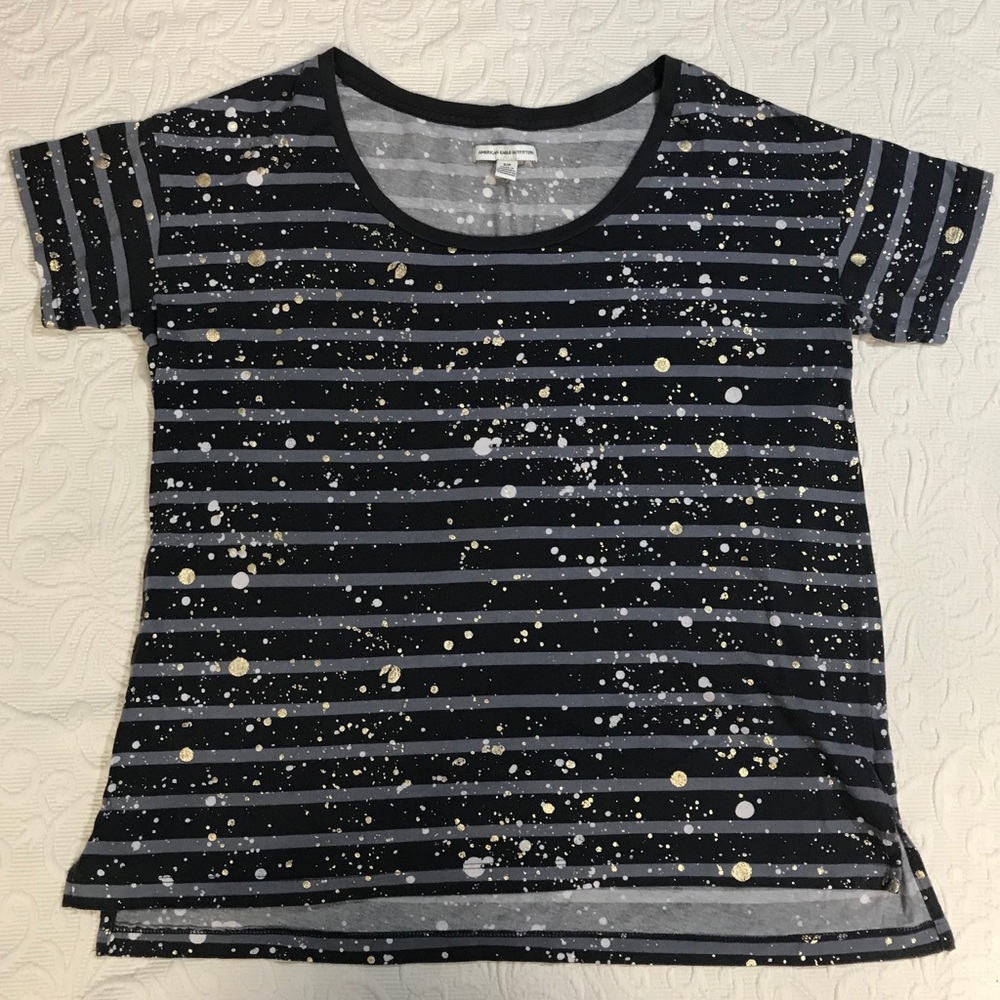 American Eagle Splatter Tee (Black & Gold)